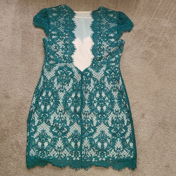 Elegant Teal Lace Kids Dress - Picture 4 of 10